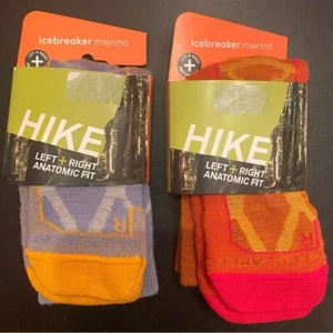 Icebreaker 2 Pair Merino Wool Women’s Medium Anatomic Hiking Socks Size 7.5-9 - Picture 1 of 6
