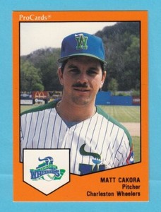 1989 Minor League Matt Cakora -- Charleston Wheelers -- Box 183