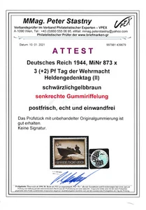 SELTEN Mi. Nr. 873 x mit senkrechter Gummiriffelung Geprüft Postfrisch ** - Picture 1 of 3