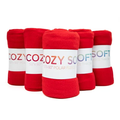 Cozy Soft Polar Fleece Throw Blankets, 6, 12, & 24 Packs, Color Options, 50x60 - Image 1 of 4
