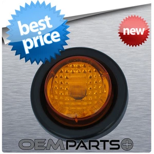 1Pc New 2" Round Clearance Side Marker Truck Trailer LED Light Amber Grommet Kit - Picture 1 of 1