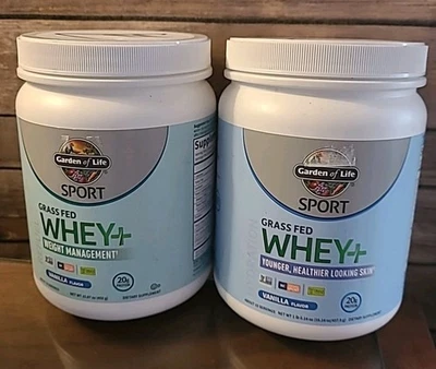Garden Of Life Sport Grass-Fed WHEY Vanilla Flavor PROTEIN, 15 serving Lot X2  - Image 1 of 3
