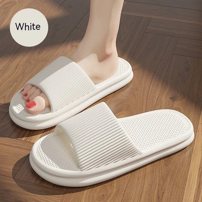 Zapatillas interiores a rayas para mujeres hombres suaves antideslizantes zapatos de baño para el hogar Foto 1 de 4