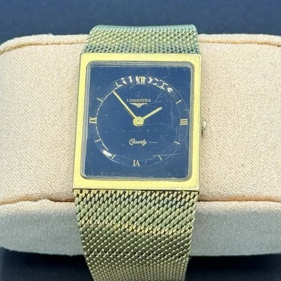 RELOJ LONGINES VINTAGE 1981 PARA HOMBRE MIRAGE TANK MALLA DORADA ESTADO A+ Foto 1 de 4