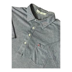 Criquet Slim Fit Polo Shirt Men XL Pima Cotton Gray Striped Pocket Logo Stretch - Picture 1 of 14