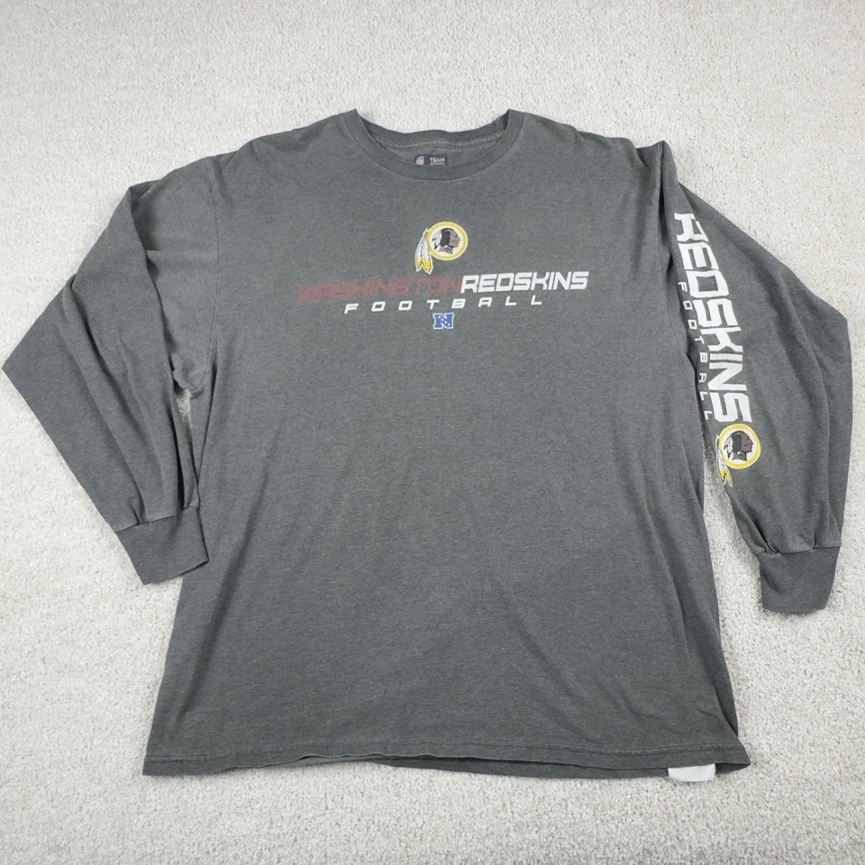 Camisa de manga larga para hombre Washington Redskins XL Pullover cuello redondo gris equipo de la NFL Foto 1 de 4