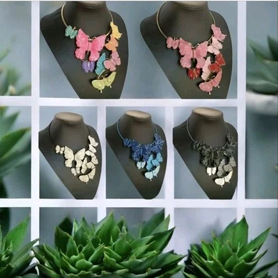 Damen Modeschmuck Halsreifen Kragen Schmetterlinge Modeschmuck - Bild 1 von 4
