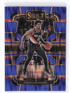 Blazers Panini Select Scoot Henderson RC #77 2023-24 Blue Flash Prizms/99 - Imagen 1 de 2