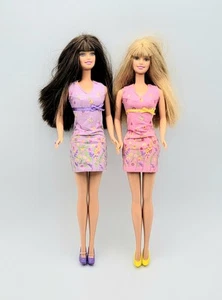 Barbie Bonitas Flores 2 Muñecas en Vestido de Primavera Rubia y Morena 1999 - Imagen 1 de 15