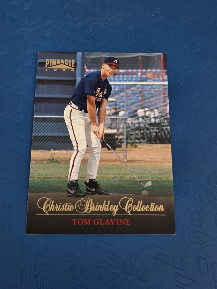 Tarjeta de béisbol 3D 1996 Pinnacle Christie Brinkley Collection #4 Tom Glavine Salón de la fama Foto 1 de 2