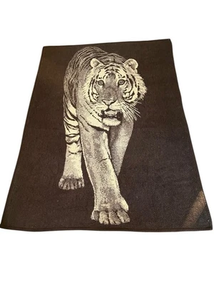 Cobertor de tigre reversível acrílico vintage estilo Cobija 55 x 76 San Marcos - Imagem 1 de 4