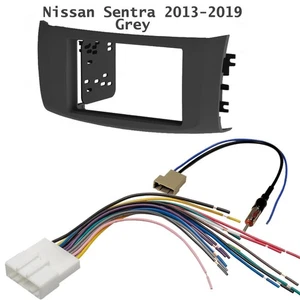 Se adapta a radio estéreo doble DIN para automóvil Nissan Sentra 2013-2019 | Kit de instalación de tablero gris - Imagen 1 de 7