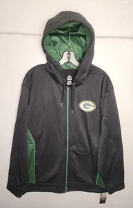 Green Bay Packers NWT Black & Green Hooded Full Zipper Sweatshirt Mens XL - Picture 1 of 7