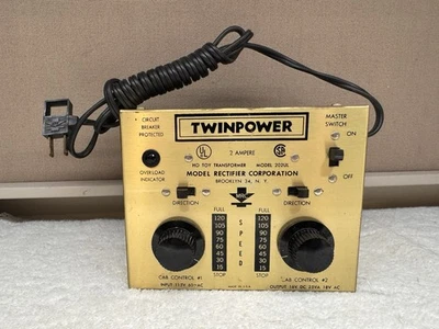 Vintage MRC Twinpower Model 202UL HO Train Transformer – Dual Cab Controller USA - Image 1 of 4