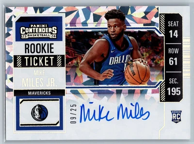 Mike Miles Jr. 2023-24 Panini Contenders Cracked Ice Ticket #/25 Auto #114b - Image 1 of 2