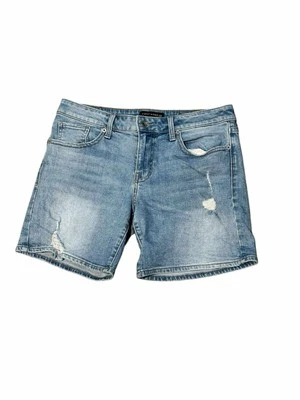 Lucky Brand Women Shorts The Roll Up Blue Denim Jean Size 4/27 Distressed - Image 1 of 4