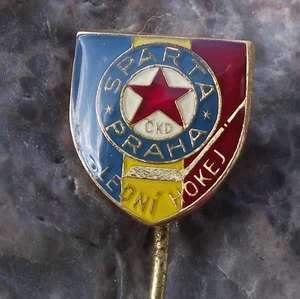 Antique Sparta Prague Ice Hockey Praha Czech Team Shield Pin Badge - Picture 1 of 2