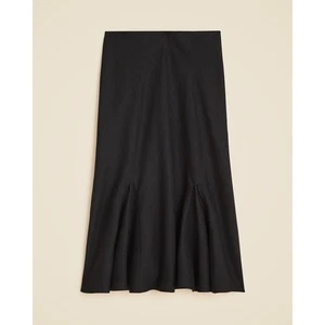 J.Crew Gwyneth flounce-hem slip skirt in linen Black XS NWT - Picture 1 of 6
