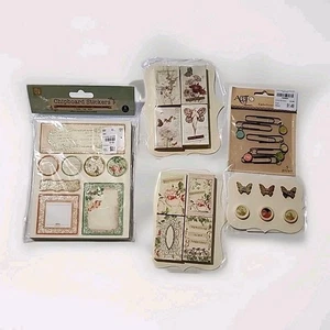 Scrapbooking Zubehör Menge 5 Packungen NEU Verzierungen und Karton Aufkleber. - Bild 1 von 4