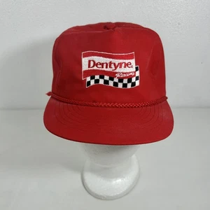 VINTAGE Dentyne Racing Mütze Kappe Druckknopflasche rotes Seil Werbung Made USA Herren 90er - Bild 1 von 6
