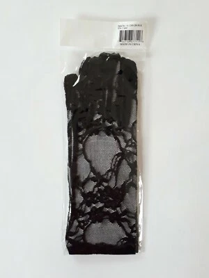 Leg Avenue Black Wrist Length Lace Gloves Elegant Quality Brand Accessories — 第 1/4 张图片