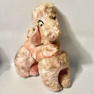 Vintage rosa Pudel Hund Plüschtier 14 Zoll groß - Bild 1 von 9