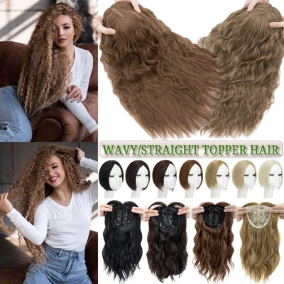 US Real As Human Hair Toupee Pad Clip In Extensions Topper 发饰女式手镯 — 第 1/4 张图片