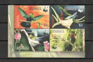 094. DOMINIC 2005 STAMP BLOCK BIRDS , W.W.F. MNH - Picture 1 of 1