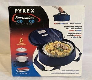 Pyrex Portables Hot & Cold Food Casserole Carrier Set 2 Qt - Brand New Unopened - Picture 1 of 6