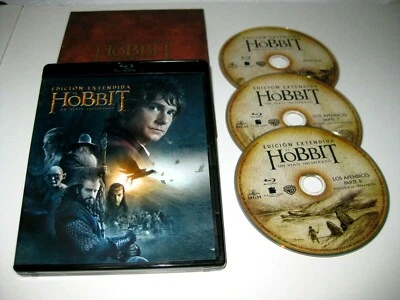 The Hobbit An Unexpected Journey (Extended Edition) Blu Ray Ian McKellen (3 DVD) - Image 1 of 2
