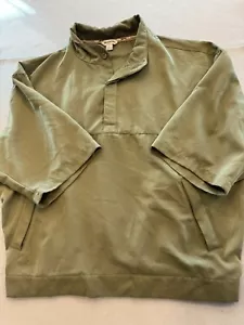 Slazenger Golf Jacket Men's Large Olive Green Short Sleeve Pullover Brushed - Picture 1 of 5