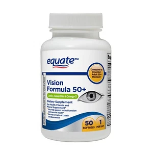 Equate Vision Formula 50+ Soft Gels Dietary Supplement, 50 Count - Picture 1 of 4
