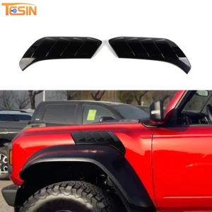 2x Black Front Exterior Side Fender Vent Cover Trim For Bronco Raptor 21+ Parts - Picture 1 of 6