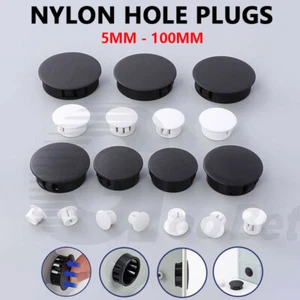 Nylon Locking Hole Plugs Plastic Blanking Grommet Trim Snap In Clips 5mm - 100mm - Picture 1 of 53