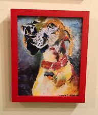 Hound Dog, Limited Edition Oil Painting Canvas Print, Framed, Reds