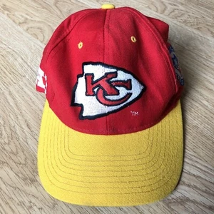 Vtg Starter Kansas City Chiefs Fitted Hat 7 Baseball Cap football Wool Rare 90s - Picture 1 of 9