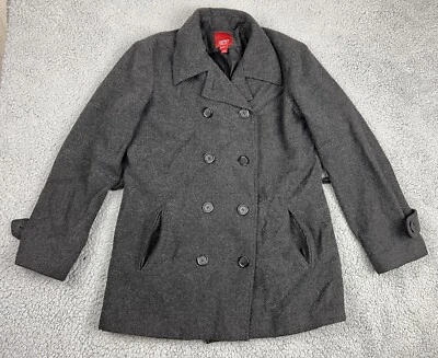 Vintage Esprit Wool Coat Women's Medium Gray Jacket Double Breasted Y2K 90s - Image 1 of 4