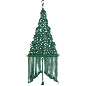 Solid Oak Forest Green Christmas Tree Macrame - Picture 1 of 1