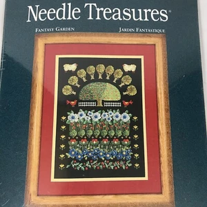 Needle Treasures #04679 Kreuzstich Kit Blumen Garten Muster SCHWARZ AIDA TUCH - Bild 1 von 4