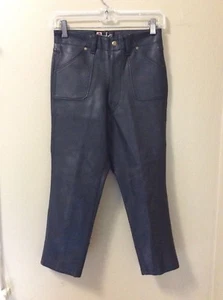 Kids VTG Black Vinyl Pleather Pants By Funser Favorit German Sz 128 US 8-9 Rare - Picture 1 of 5
