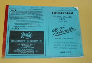 VELOCETTE MOTORCYCLE SPARE PARTS BOOK MANUAL VINTAGE MSS Rigid FRAME 500 1937 - Picture 1 of 3