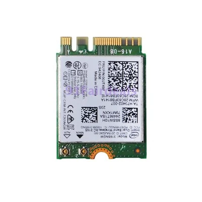 3165NGW 00JT497 M.2 Wireless Card for Lenovo Laptop AC Dual Band WiFi Bluetooth - Image 1 of 4