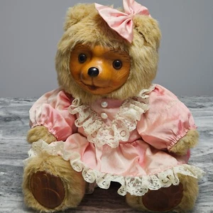 Robert Raikes 1986 Wooden Face Teddy Bear Plush #5457 Penelope by Applause READ - Bild 1 von 18