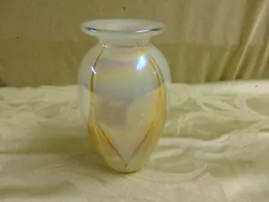 Signierte Kunst Glasvase - Bild 1 von 5
