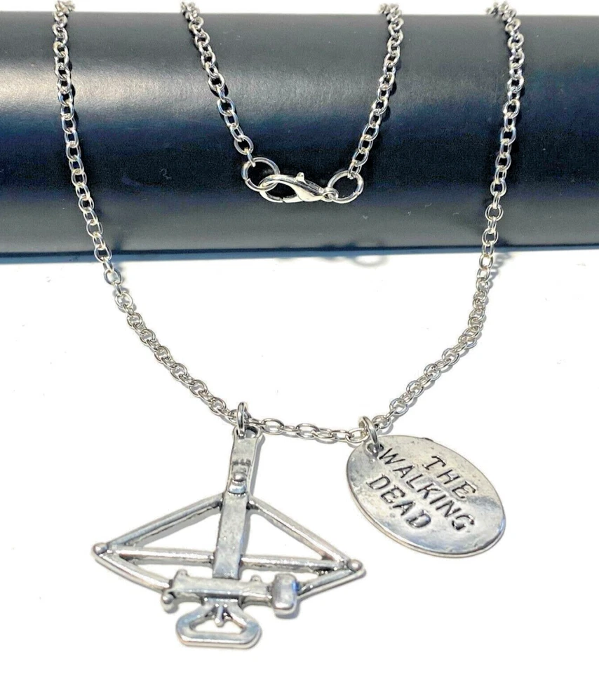 Collana con ciondolo piastrina the walking dead catenina da uomo donna 50 cm - Immagine 1 di 4