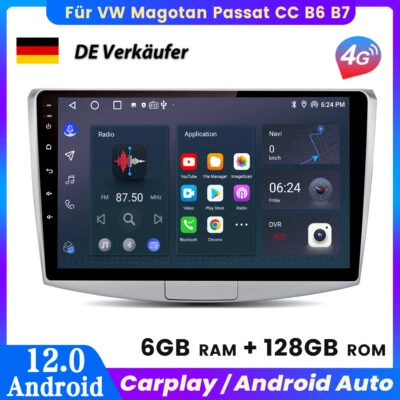 10.1" Android12 Carplay Autoradio Für VW Passat CC B6 B7 2010-2015 GPS Navi 128G - Bild 1 von 4