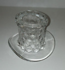 Vintage Fostoria American Clear Topper Top Hat Cubed Glass 2" Vase