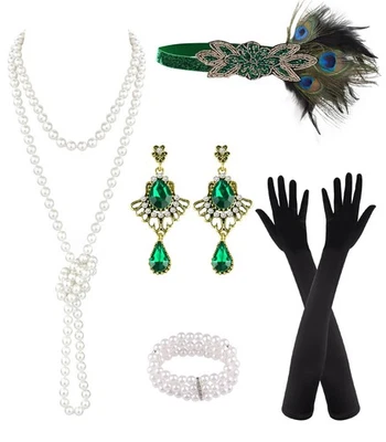 Accesorios del Gran Gatsby de los años 20 para mujeres estilo flapper Foto 1 de 4
