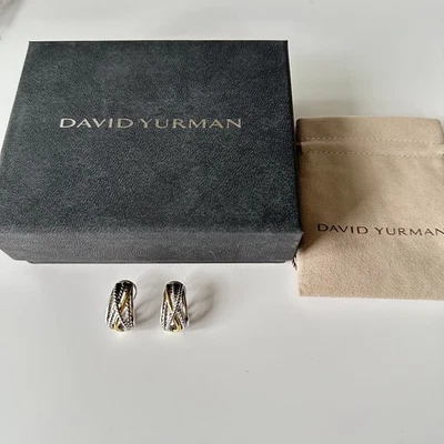 Pendientes David Yurman Camarón Cruzados Plata de Ley 925 y Oro Amarillo 18K Foto 1 de 4