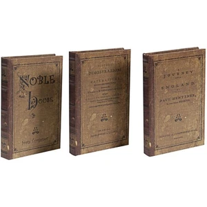 A&B Home 36500 Anita 5.5 X 1.5 inch Brown Book Box, Set of 4 - Picture 1 of 11